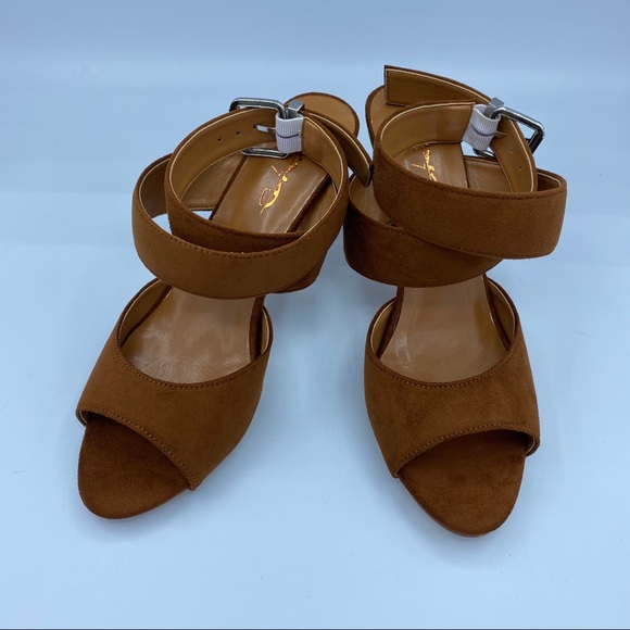 XYD Elegant Suede Open Toe Cross Strap Sandals - Picture 3 of 10